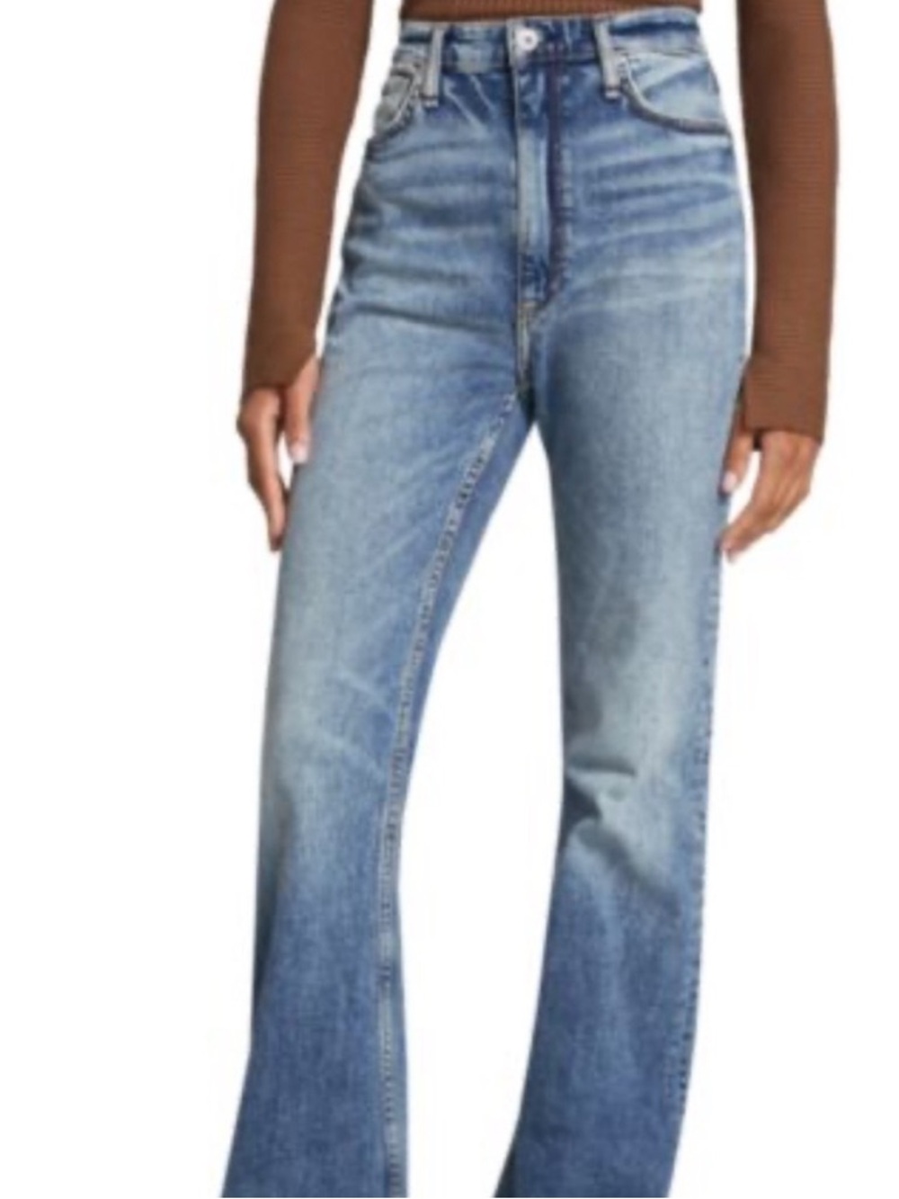 rag & bone Light Blue High-Rise Flare Jeans